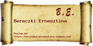 Bereczki Ernesztina névjegykártya